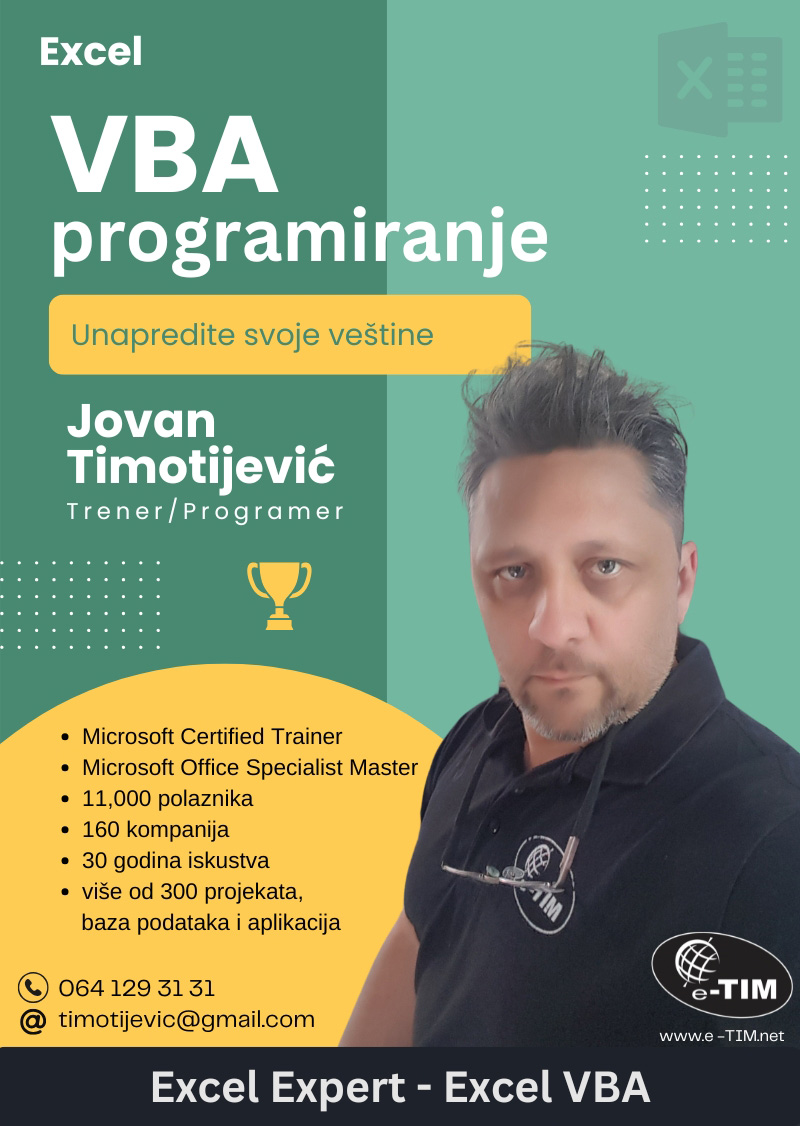 Excel VBA programiranje